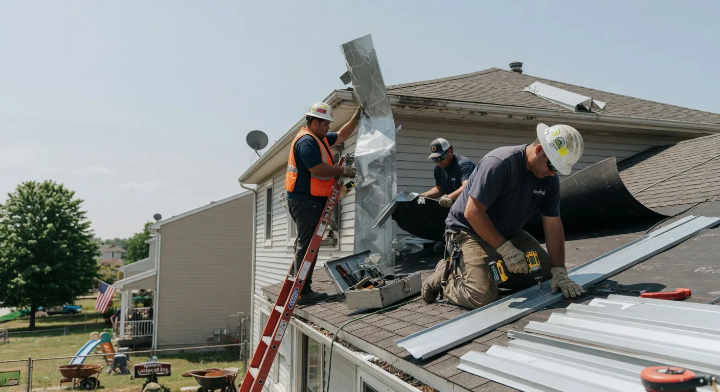 Storm Damage Metal Roof Repair in Tussy, OK